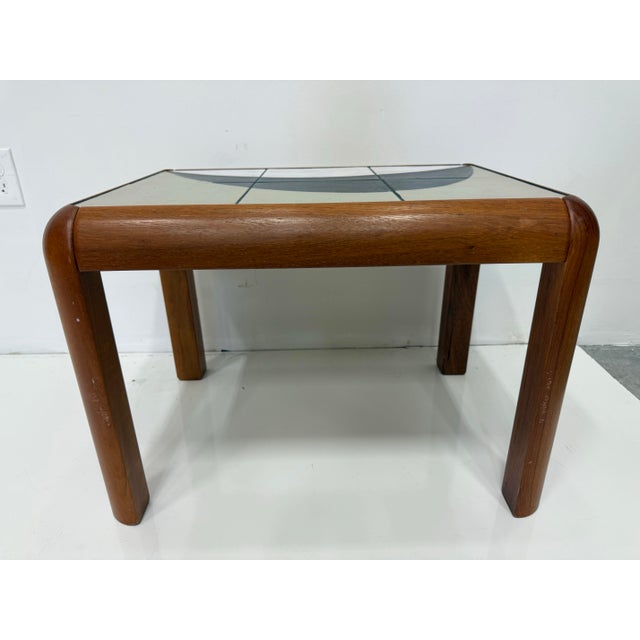 Danish Modern Hand Crafted Teak and Tile Table Signed Kalmar For Sale In Miami - Image 6 of 6