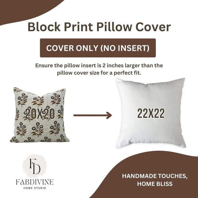 Not Yet Made - Made To Order Block Print Cushion Cover 18x18 Inch Throw Pillow for Home Decor-Neha For Sale - Image 5 of 5