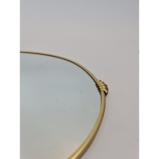 Mid-Century German Asymmetric Brass Wall Mirror, 1960s For Sale - Image 6 of 10