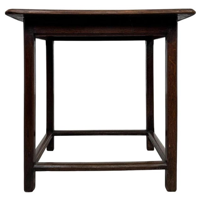 Gold Antique English Oak Side Table For Sale - Image 8 of 10