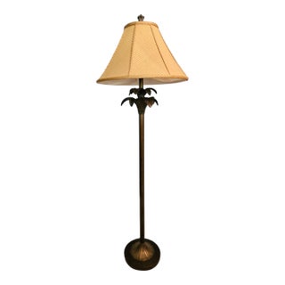 Bora Chic Brass Finish Palm Floor Lamp For Sale