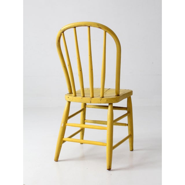 Antique Yellow Painted Windsor Spindle Back Chair For Sale - Image 12 of 12