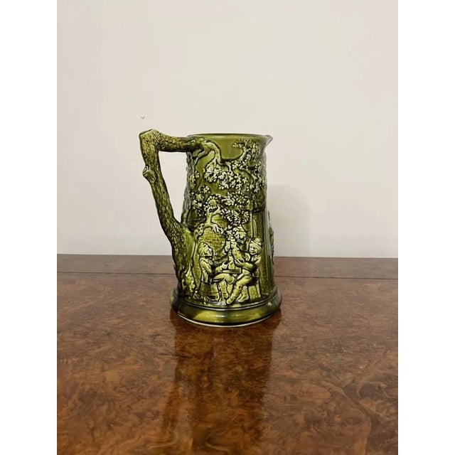 Edwardian Majolica Jug, 1900s For Sale - Image 6 of 9