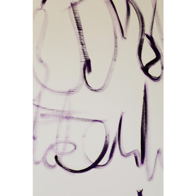 "Proto Text 3 / Purple" - Large Abstract Oil Painting by Simon Findlay For Sale - Image 15 of 17
