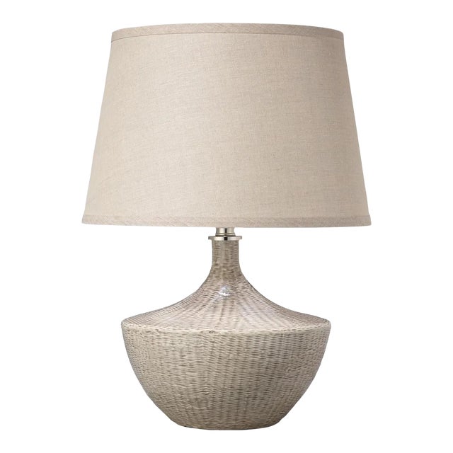 Jamie Young Basketweave Table Lamp For Sale