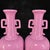 Late 20th Century Pair of Chinese Pink Glazed Porcelain Vases With Handles For Sale - Image 5 of 9