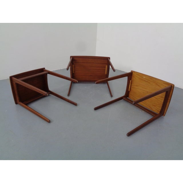 Danish Teak Nesting Tables, 1960s, Set of 3 For Sale - Image 9 of 12