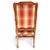Late 18th Century Swedish Gustavian Birch Plaid Upholstered Wingback Armchair For Sale - Image 5 of 6
