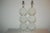 Matched pair of hand blown three ball glass table lamps by Joe Cariati in OYSTER WHITE, a transluscent color that has an...