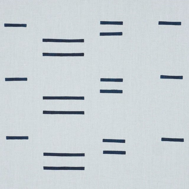 SAMPLE - Schumacher X Caroline Z Hurley Oaxaca Fabric In Navy On Sky For Sale