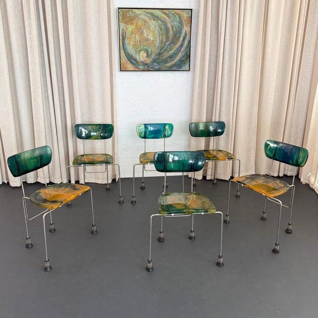 This is a remarkable set of six "543 Broadway" chairs designed by Gaetano Pesce for Bernini (Italy, 1993). These iconic...