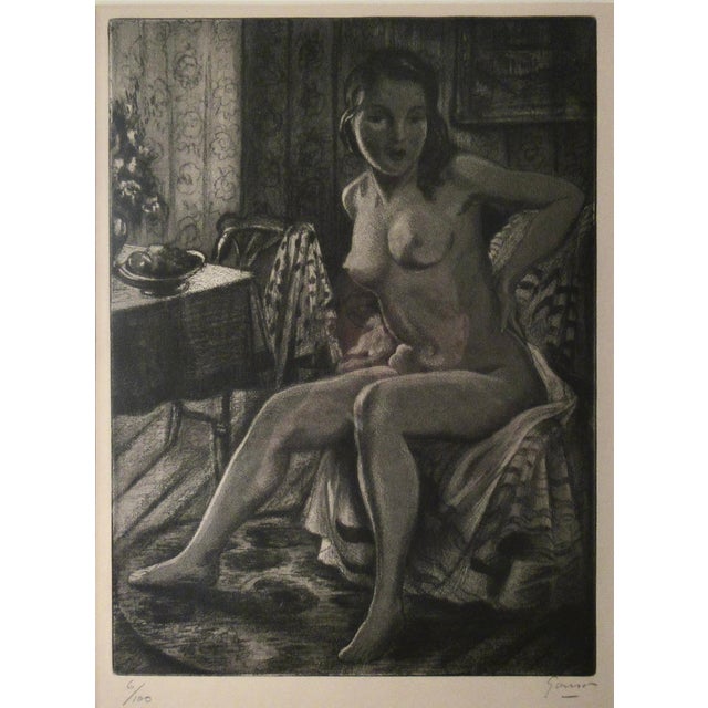 This artwork titled "Dolores" c.1940 is an original soft ground etching and aquatint by noted German/American artist Emil...