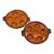 1960s St. Clément French Escargot Dishes Glazed Terracotta Majolica 7.5” - A Pair For Sale