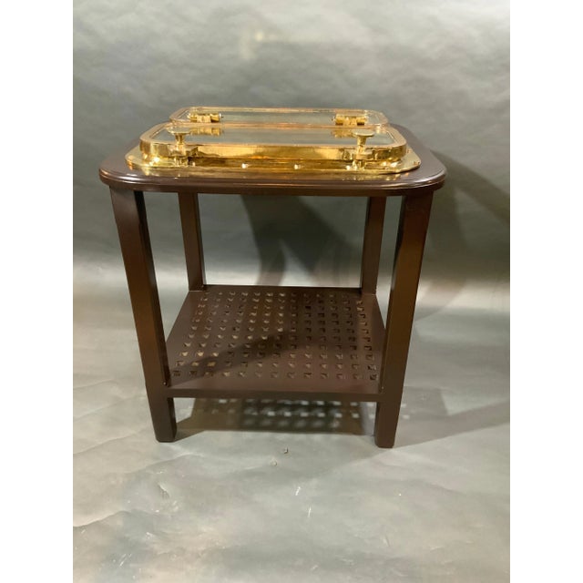 1920s Solid Brass Ships Porthole Table For Sale - Image 5 of 7