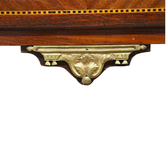 1900 - 1909 Louis XVI Style Mahogany, Rouge Marble & Ormolu Inlaid 5-Drawer Lingerie Chest For Sale - Image 5 of 15