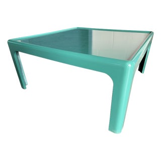 Turquoise Baydur Coffee Table by Peter Ghyczy for Horn Collection, 1960s For Sale