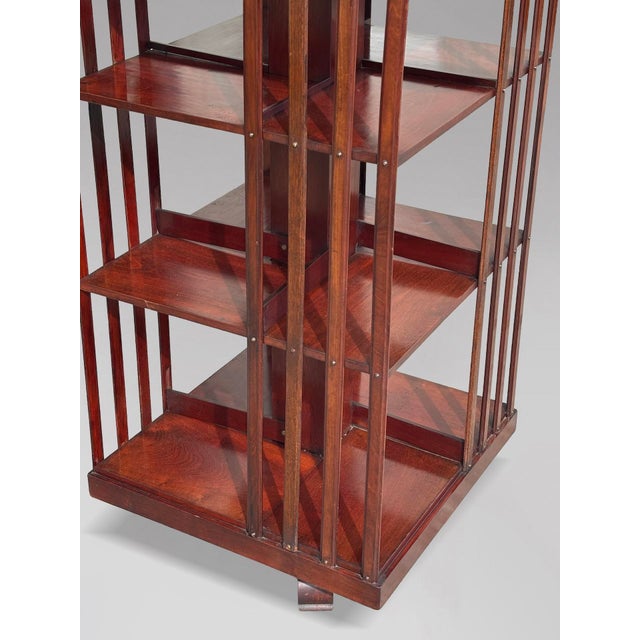 Brown Tall 19th Century French Mahogany Revolving Bookcase, 1880s For Sale - Image 8 of 11