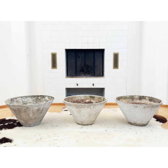 1970s Tapered Concrete W. Guhl Eternit Planter A+ Patina, 3 Pieces, Attributed For Sale - Image 12 of 17