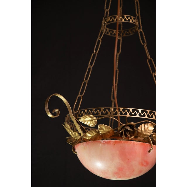 La Belle Èpoque Red Alabaster Pendant, 1910 For Sale - Image 4 of 12