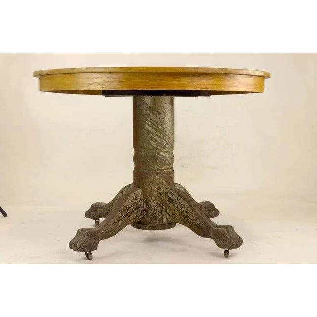 American Classic Oak 42" Round Ball Claw Dining Extension Table, Circa