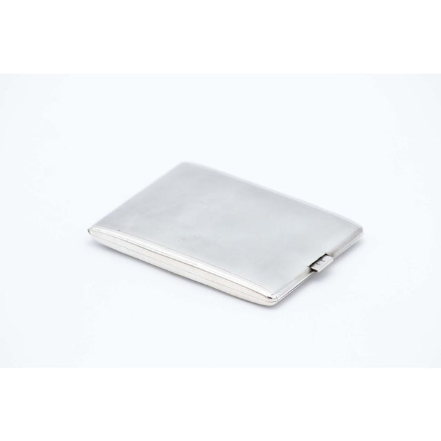 Guilloche Silver Cigarette Case For Sale - Image 3 of 3