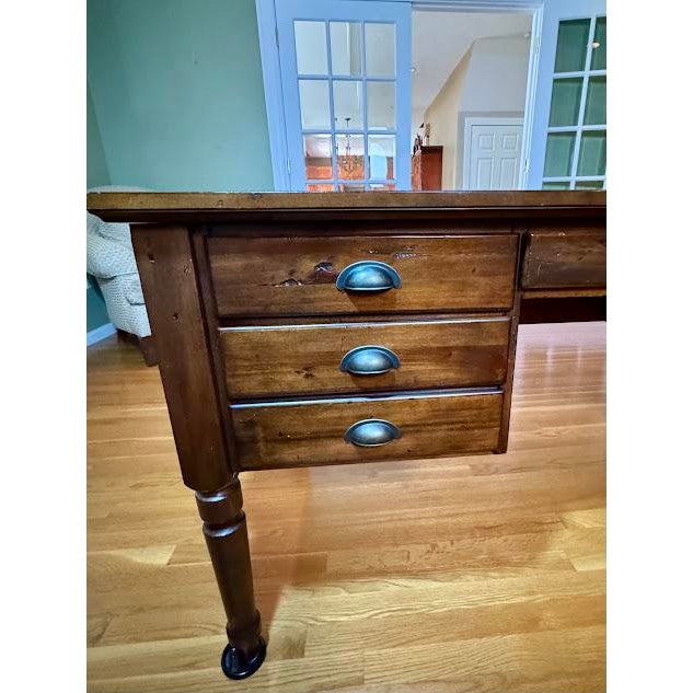 Campaign Pottery Barn Walnut Bedford Executive Desk (Check My Other Listing for a Matching Desk, Sold Separately) For Sale - Image 3 of 15