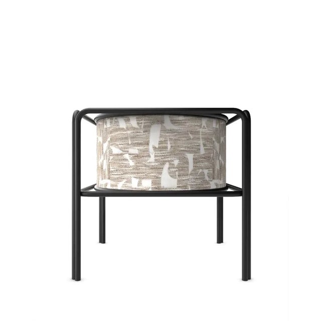 Contemporary Collector Az1 Armchair Douce Folie Grége Fabric and Black Lacquered Metal by Francesco Zonca For Sale - Image 3 of 5