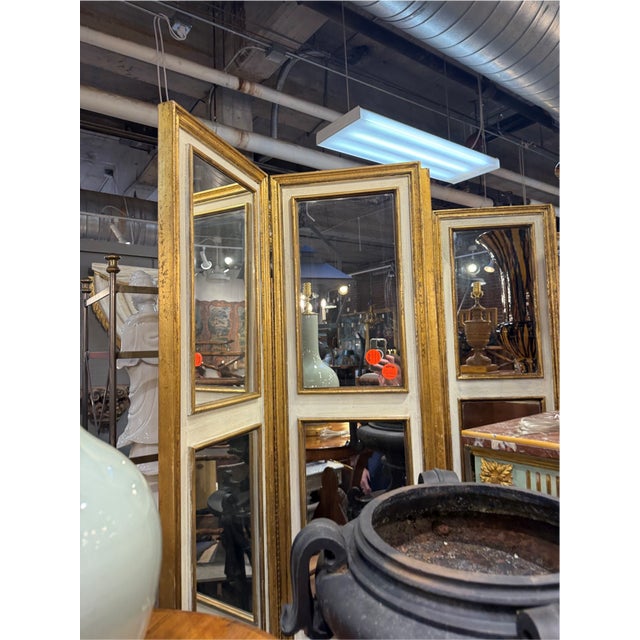 Modern Antique Giltwood Folding Screen With Multiple Panels For Sale - Image 3 of 3