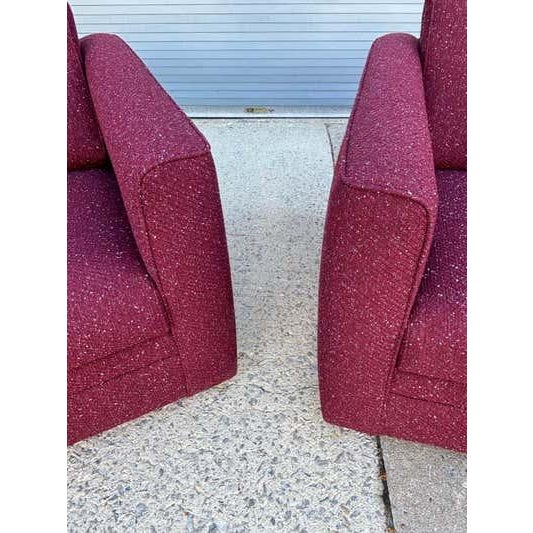 Textile Late 20th Century Attributed to Charles Pollack for Knoll Club Chairs For Sale - Image 7 of 11