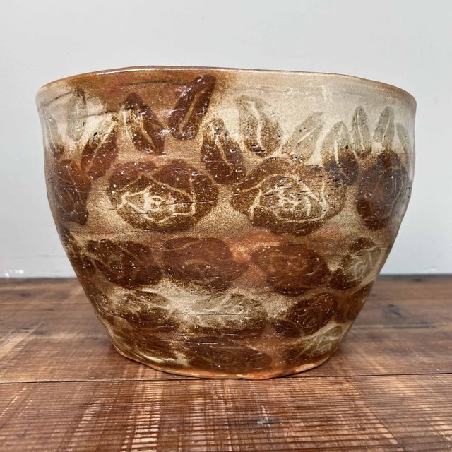 Brown Shôwa Organic Earthenware Ikebana Plant Stand, 1970s For Sale - Image 8 of 18