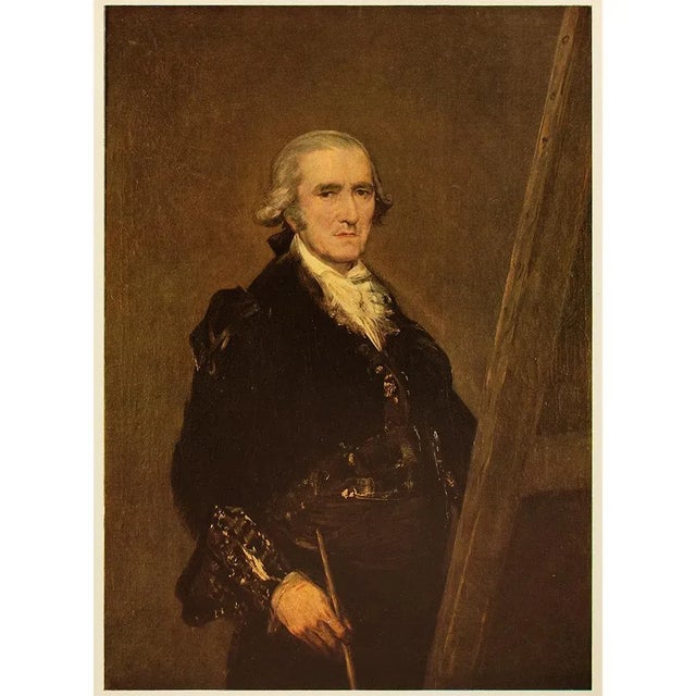 1940s Circa 1940s After Francisco Goya "Portrait of Francisco Bayeu" Vintage Full-Color Print For Sale - Image 5 of 6