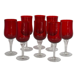 Vintage Colony Glass Saturn Red Wine & Claret Glasses - 8