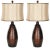 Textile 28.5 Inch H Faux Leather Table Lamp in Brown - a Pair For Sale - Image 7 of 7