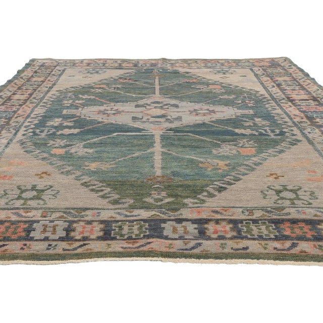 Tribal Vintage Turkish Oushak Rug - 06'07 X 08'10 For Sale - Image 3 of 9