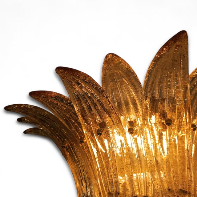 1950s Palmette Gold Murano Glass Ceiling Light from Barovier & Toso, 1950s For Sale - Image 5 of 6