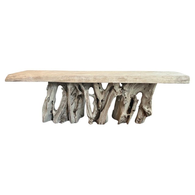 Andrianna Shamaris Monumental Organic Teak Wood Root Console Table For Sale - Image 15 of 18
