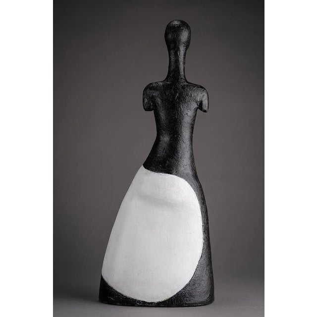 Black and white ceramic figure by Lill Street artist Nancy Pirri.