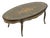 Italian Marquetry Inlaid Oval French Style Coffee Table For Sale