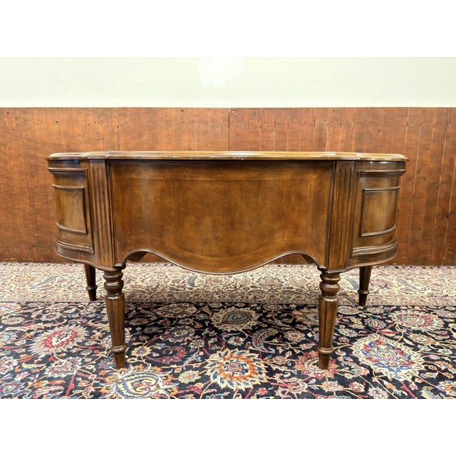 Brown English Writing Desk with Back Panel For Sale - Image 8 of 18