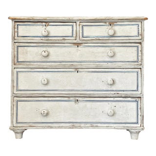 Antique English Pine Painted Dresser - Circa 1880 For Sale