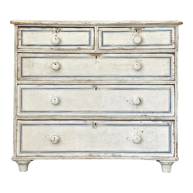 Antique English Pine Painted Dresser - Circa 1880 For Sale