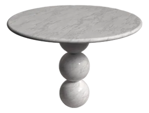 Cess Italian Carrara Marble Round Dining Table 40"