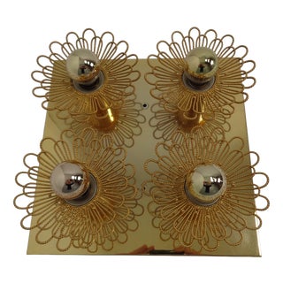 Space Age Gilt Brass Sconce by Joseph Brumberg, Germany, 1960s For Sale