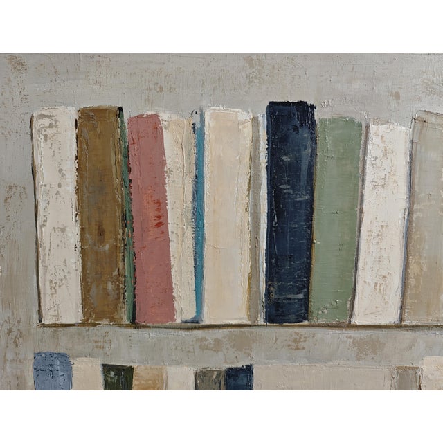 “Retour À La Lecture,” Contemporary Abstract Library Oil Painting Framed by Sophie Dumont For Sale - Image 4 of 10
