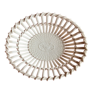 Antique 18th Century Wedgwood Creamware Oval Woven Basket or Reticulated Fruit Bowl