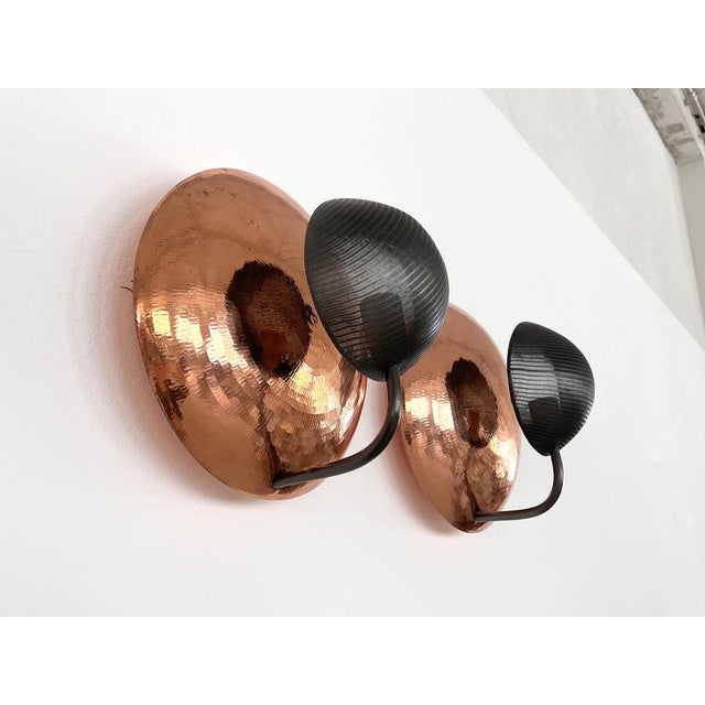 Italian Wall Sconces in Copper and Black Perforated Metal, 1970s, Set of 2 For Sale - Image 10 of 17