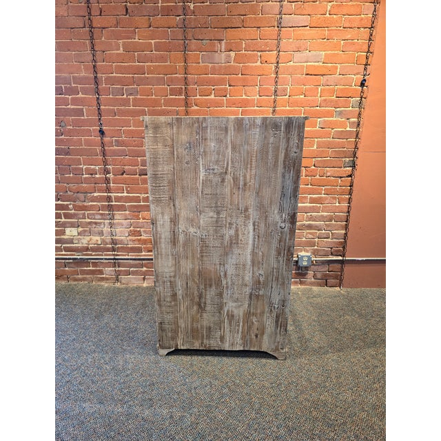 Reclaimed Teak Wood Glass Display Cabinet For Sale In Boston - Image 6 of 6