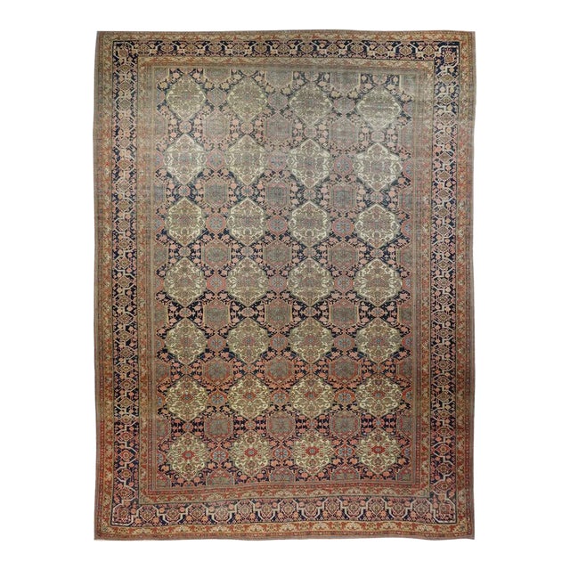 Antique Mohtasham Kashan Rug 7'6'' X 10'3'' For Sale