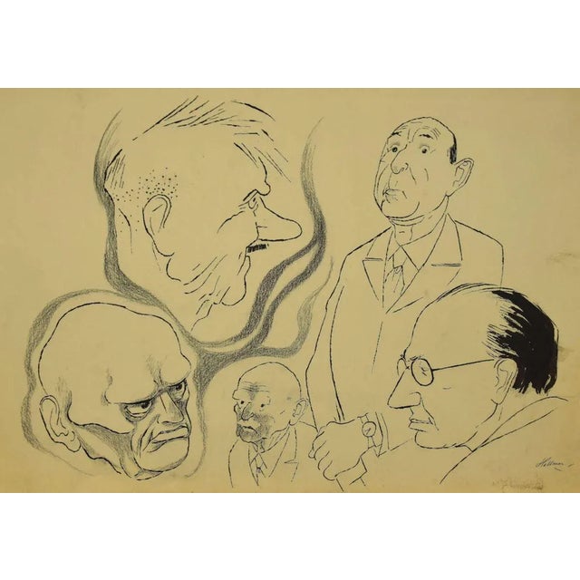 Caricatures is a beautiful black China original drawing on ivory-colored paper, made by the Swedish illustrator and...