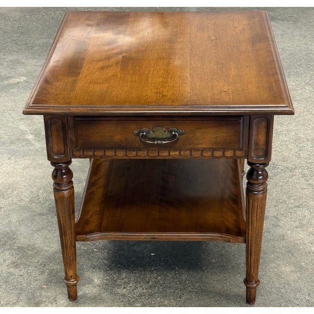 Traditional Ethan Allen Classic Manor Solid Maple End Tables / Nightstands For Sale - Image 3 of 12